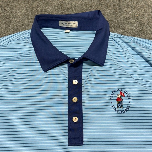 Peter Millar Other - Peter Millar Summer Comfort Polo Shirt XXL Blue Pinehurst Golf 124th US Open